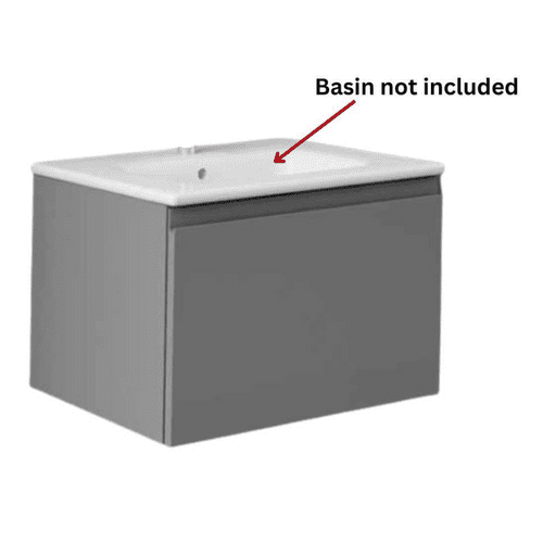 RAK-Joy Uno Wall Hung 1 Drawer Vanity - 60cm in Grey - Model UNOWH060UGY