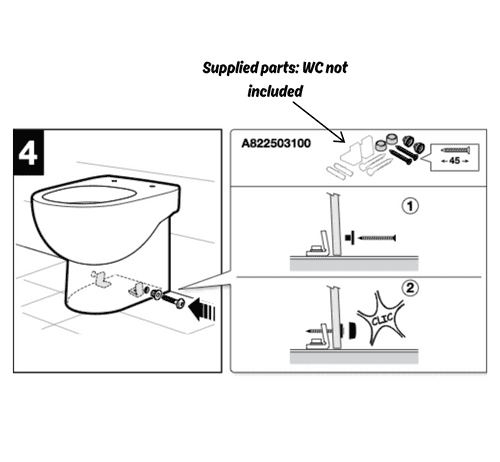 Roca Gap Wall Faced Pan Mounting Kit - Model A822503100