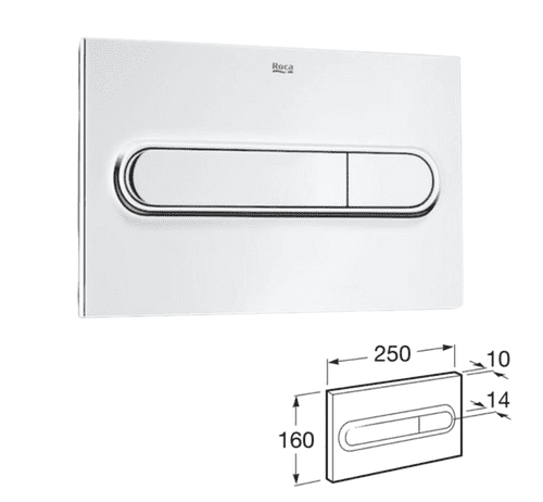 Roca PL1 Dual Flush Operating Plate – 250 x 160mm, Chrome (Model A890095005)