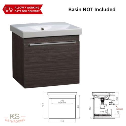 Roper Rhodes R2 Type 500mm - 1 Drawer - Vanity Unit - In Basalt Wood - Model TY5011.BT