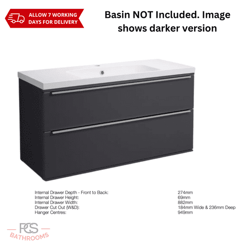 Roper Rhodes Scheme - 1000mm - Wall Mounted Vanity Unit In Matt Light Clay: Model SCH1000D.MLC