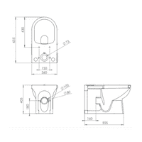 Saneux Austen Close Coupled Back To Wall Pan In White: Model 500703 