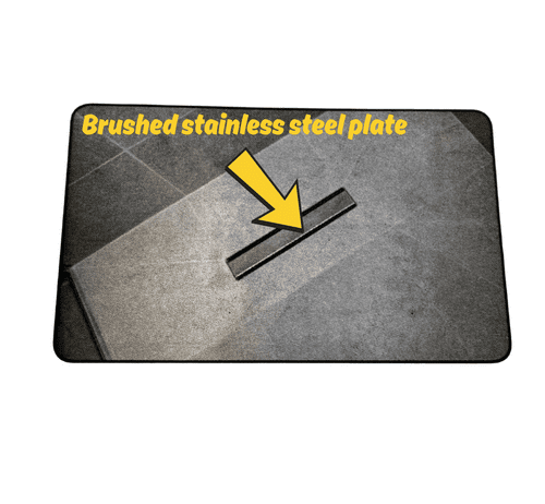 Simpsons WRSSPlate Linear Waste Cover, Stainless Steel Finish, 75 mm Width