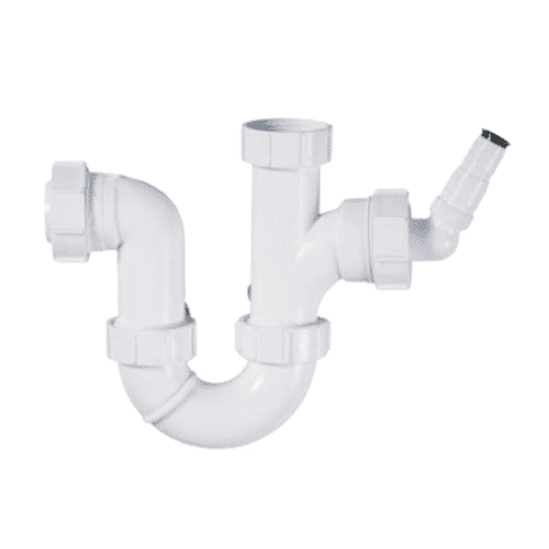 Terrain (433.15) 40mm Washing Machine Half Trap In White Polypropylene