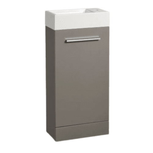 This stone grey finish 400mm freestanding cloakroom unit is both practical and versatile and benefit