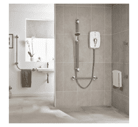 Triton Omnicare Design Thermostatic Electric Shower 8.5kW with Grab Kit White (Model TEOMNDG81)