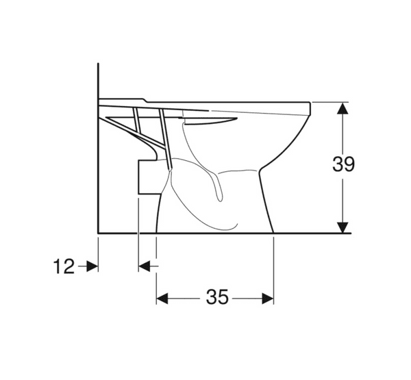 Twyford Option Floor-Standing WC Pan, Horizontal Outlet, Vitreous China (Model OT1148WH)