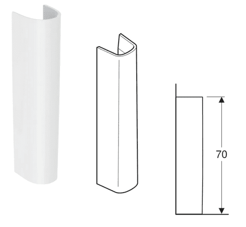 Twyford Option Full Pedestal In White: Model OT4940WH