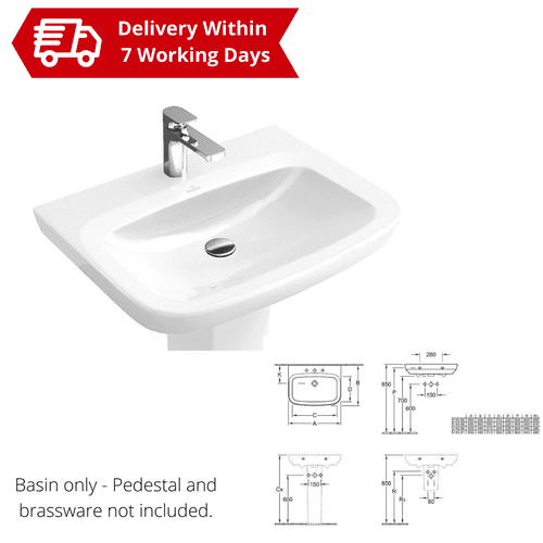 V & B Sentique Basin - 600 x 490 mm - No Taphole - Model 51436101NTH