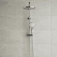 Vado Atmosphere Adjustable Round Shower Column With Exposed Thermo Shower Valve: ATM-149RRK-RO-CP