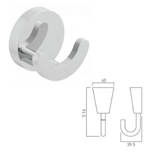 Vado Eclipse Chrome Robe Hook - Model ECL-186-C/P