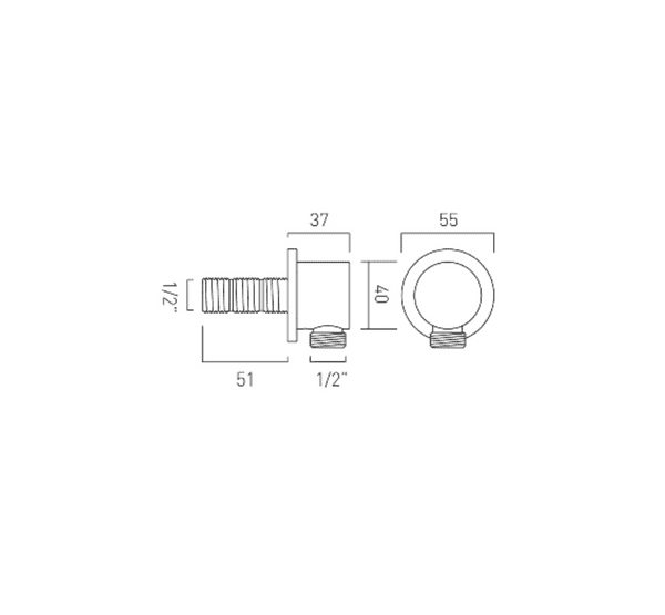 Vado Elements Wall Outlet In Chrome: Model  ELE-OUTLET2-CP