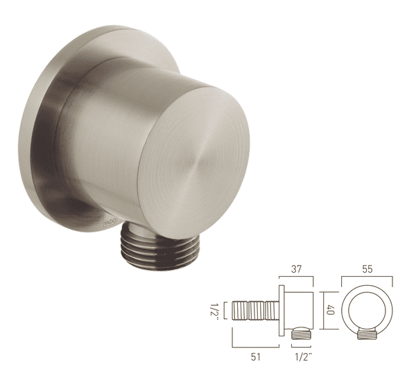 Vado IND-OUTLET/RO2-BRN Brushed Nickel Shower Outlet – Wall Mounted