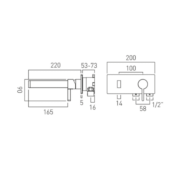 Vado Individual Edit 2 Hole W/M Basin Mixer Brushed Black - Model IND-EDI109S/A-BLK