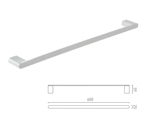 Vado Photon Towel Rail Chrome (Model PHO-184-C/P)