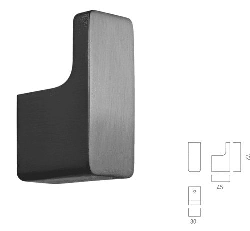 Vado Shama Robe Hook Brushed Black (Model IND-SHA186-BLK)