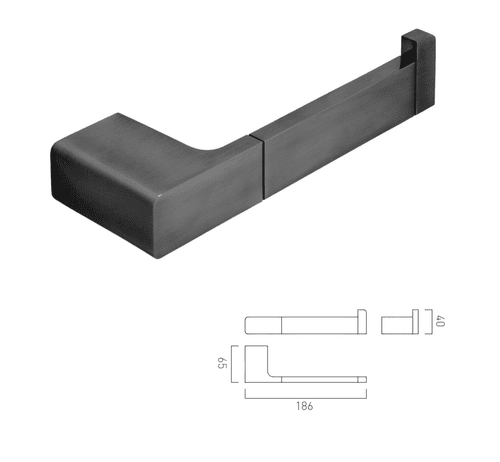 Vado Shama Toilet Roll Holder Brushed Black (Model IND-SHA180-BLK)