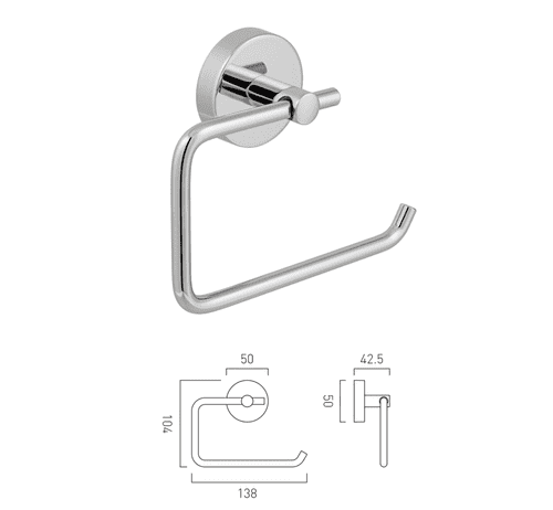 Vado Sirkel Covered Toilet Roll Holder Chrome (Model AX-SIR-180-CP)