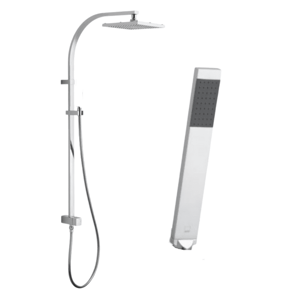 Vado Square Rigid Riser Rail With Hand Shower & Square Showerhead