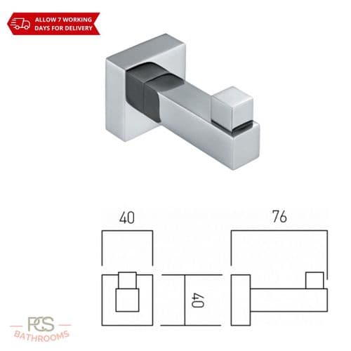 Vado Square Robe Hook - Model CP SQU-186-C/P