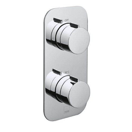 Vado Tablet Altitude Vertical 1 Outlet, 2 Handle Thermo Shower Valve: Model TAB-148-ALT-C/P