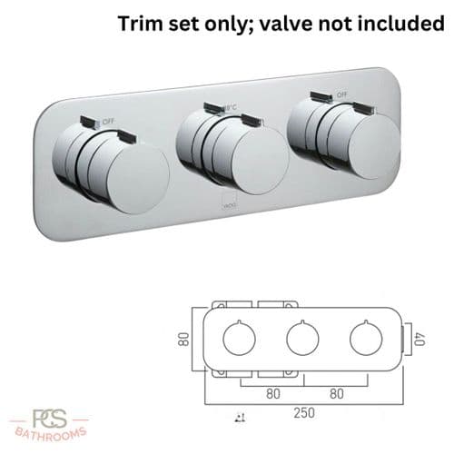 Vado Trim Parts (To Suit Tablet Altitude Thermostatic Shower Valve) - Model TAB-128ALT-BKTRM2