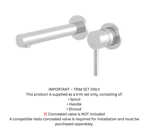 Vado Trim Set To Suit Zoo -109S/A-C/P: Model ZOO-109S/A-TRIM-C/P