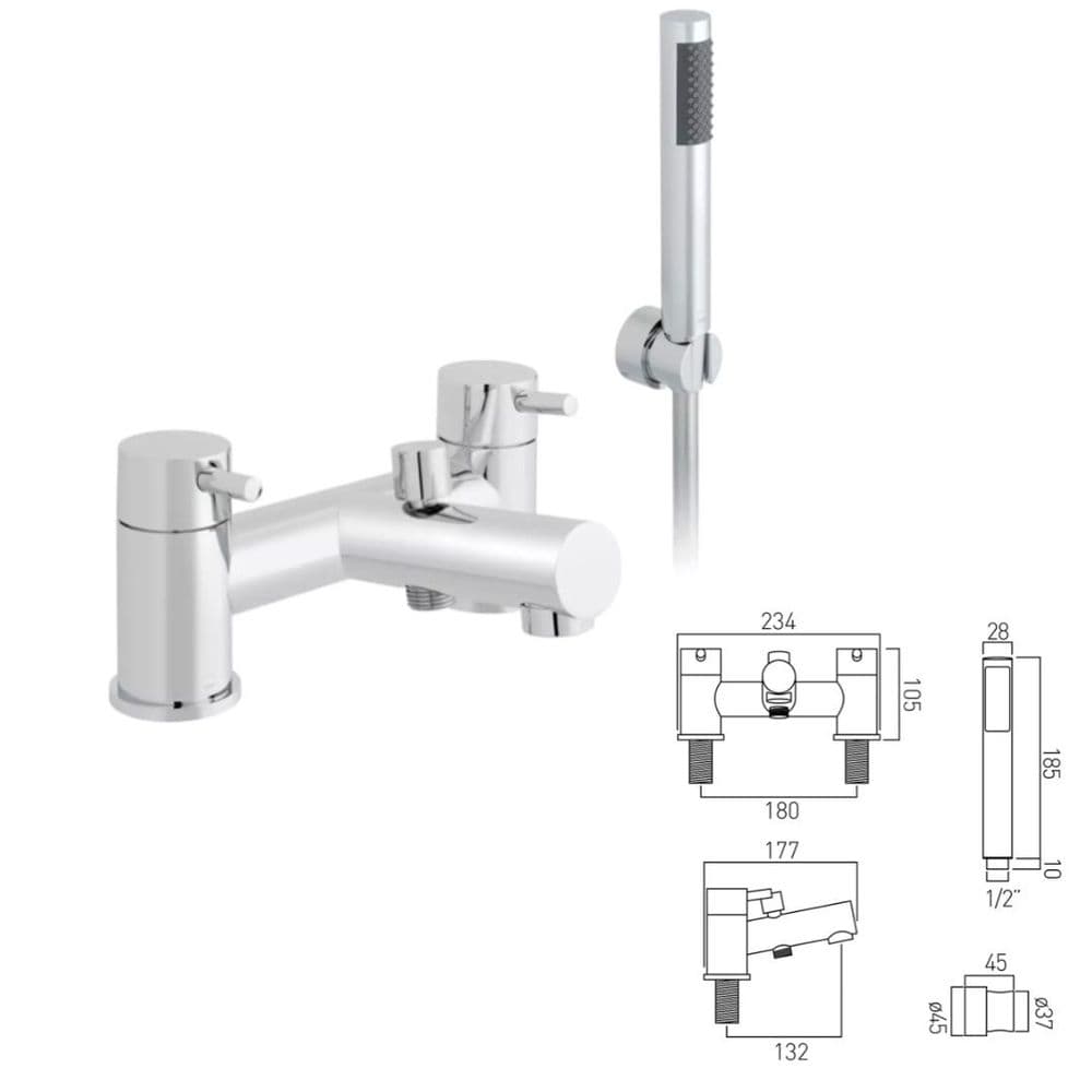 Vado Zoo Bath Shower Mixer With Shower Kit Model CP ZOO130 KC/P