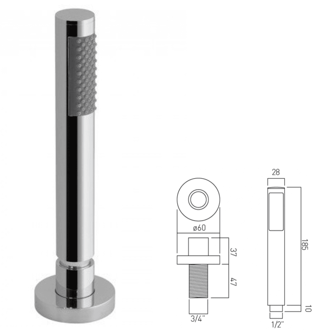 Vado Zoo Single Function Deck Mounted Shower Kit Model ZOODECKKITFR/6