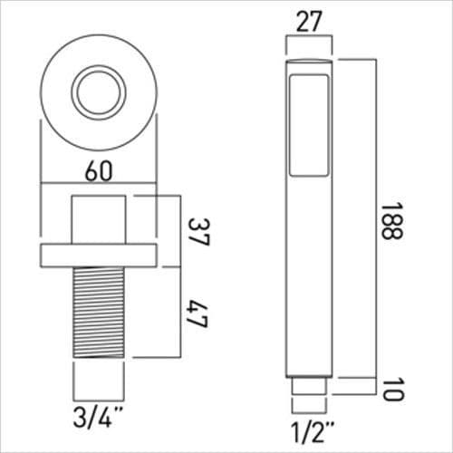 Vado Zoo Single Function Deck Mounted Shower Kit ZOODECKKITC/P