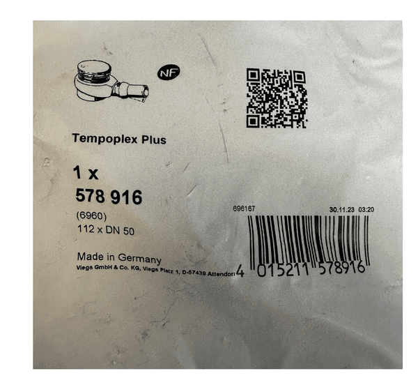 VIEGA Tempoplex Plus High Drainage Capacity Shower Waste - Model 578-916
