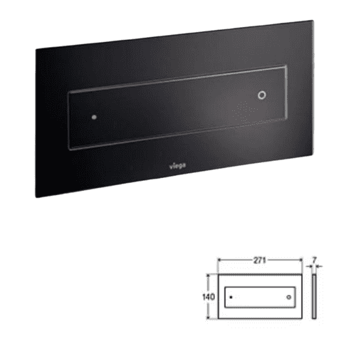 Viega Visign for More 100 8352.11 Flush Plate Glass Parsol/Black - Model 615895e