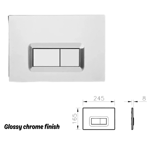 VitrA Loop R Mechanical Dual Flush Plate Chrome (Model 740-0680LGZ)
