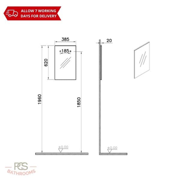 VitrA Mia - 400mm- Flat Mirror: Model 67791