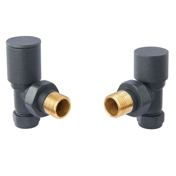 Vogue Angled Radiator Valves (Pair) Anthracite - Model VL003 15MMAP-ZAT