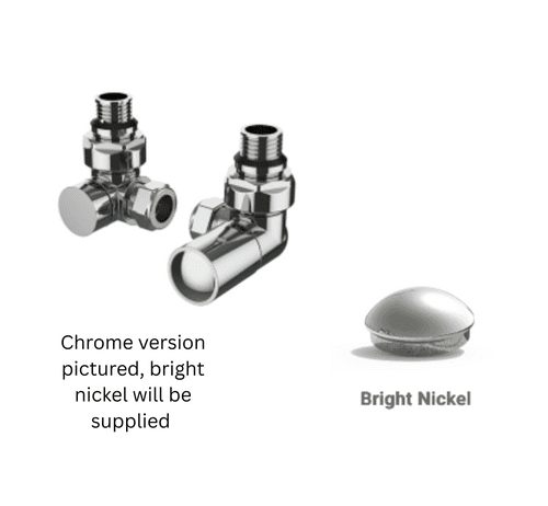 Vogue Arne Corner Valve, Angled, Brushed Nickel, 15 mm (Model VL023 15MMAP‑BRN)