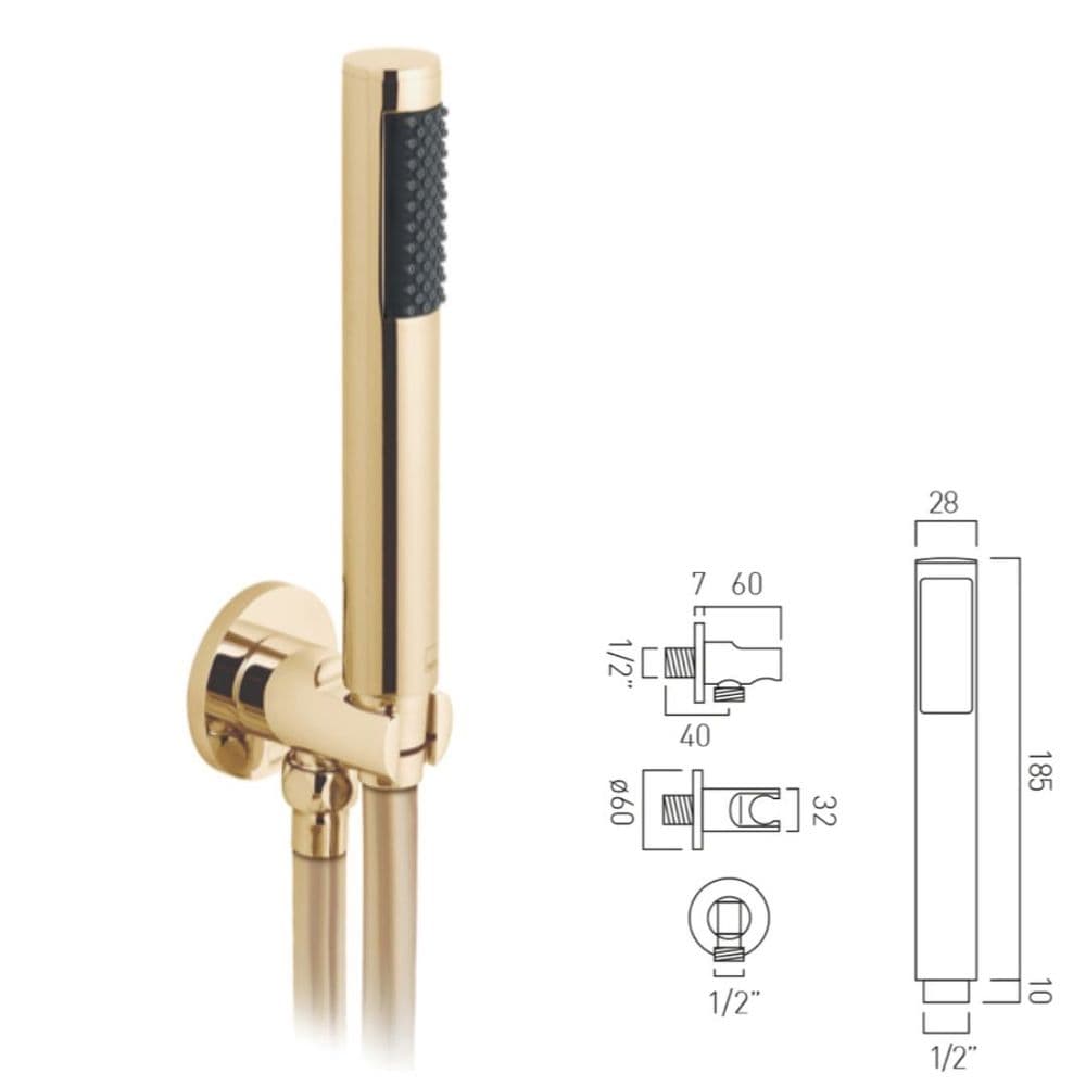 WAS 139 99 - Vado Zoo Single Function Round Mini Shower Kit -BRUSHED ...