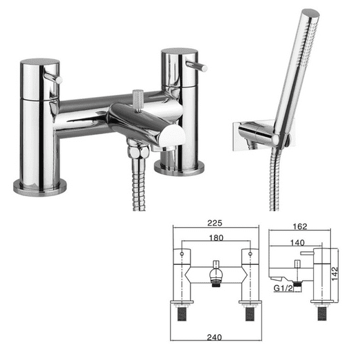 WAS £179.99 - Crosswater Kai Dual Lever Bath Shower Mixer In Chrome -  Model KL422DC
