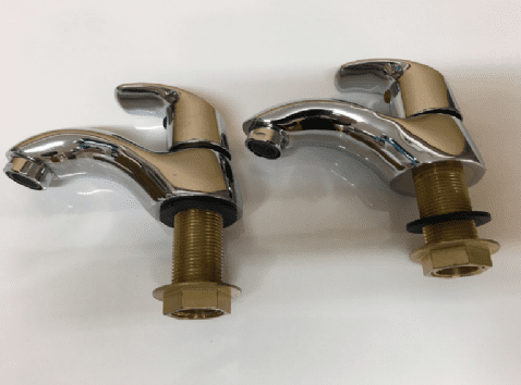 WAS £29.97 - Damixa Comet Bath Pillar Chrome Finish Taps - Hot & Cold - (Model JHL002C)