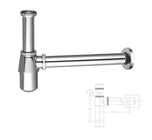 Was £29.97 - Scudo Round Bottle Trap, Chrome (Model BT01)