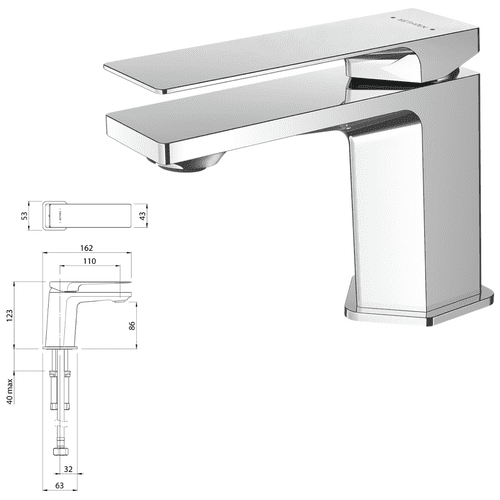 WAS £299.99 - Methven Surface Basin Mixer - Chrome Plated - Model SFBCP