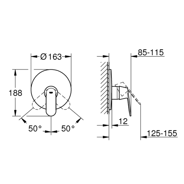 WAS 59 97 - Grohe Eurosmart Trim Set In Chrome - Model 19382000