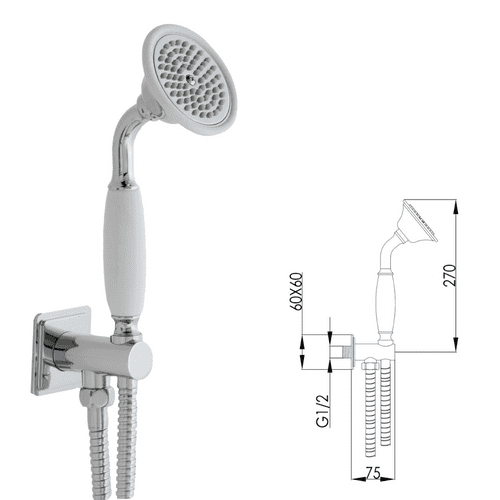 Was £75 - Just Taps Grosvenor Water Outlet & Holder With Hand Shower - Model Traditional/WS