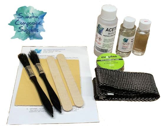 Carbon  Fibre Repair kit  MK2 -50mm  Epoxy Resin Repair Kit 75g - Fishing Poles, Carbon cycles