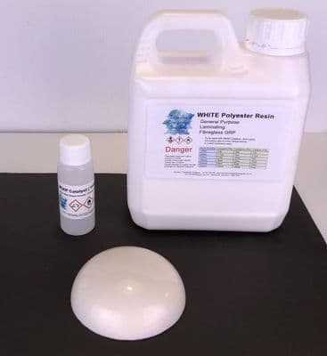 WHITE Premium Polyester Resin- WHITE -  Lloyds Approved- Select Size