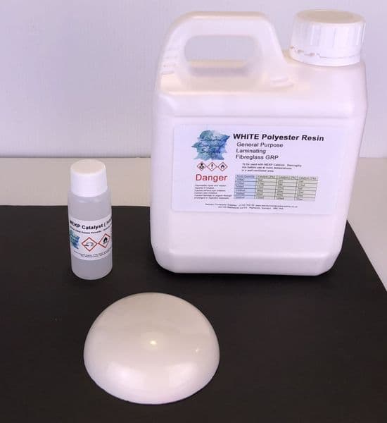 WHITE Premium Polyester Resin- WHITE -  Lloyds Approved- Select Size