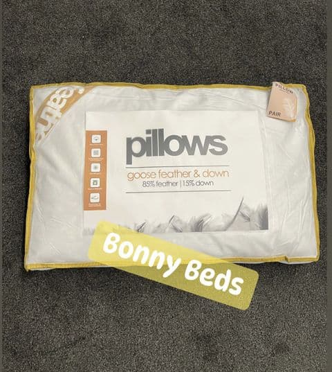Goose Feather & Down Pillows (Pair)