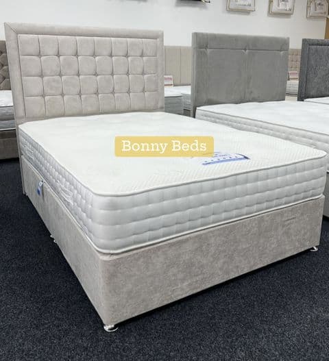 Kingsize (5Ft) Silk 1000 Pocket Dual Season (Summer Side / Winter Side) Divan Bed - Medium Feel