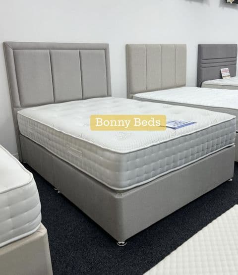 Kingsize (5Ft) Silk 2000 Pocket Dual Season (Summer & Winter Side) Divan Bed - Medium to Firm Feel