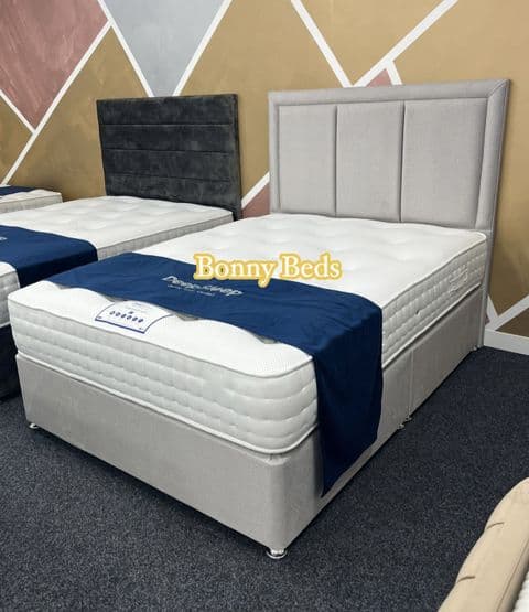 Kingsize (5Ft) Wool Luxury 1500 Pocket Dual Season Divan Bed - Medium Feel